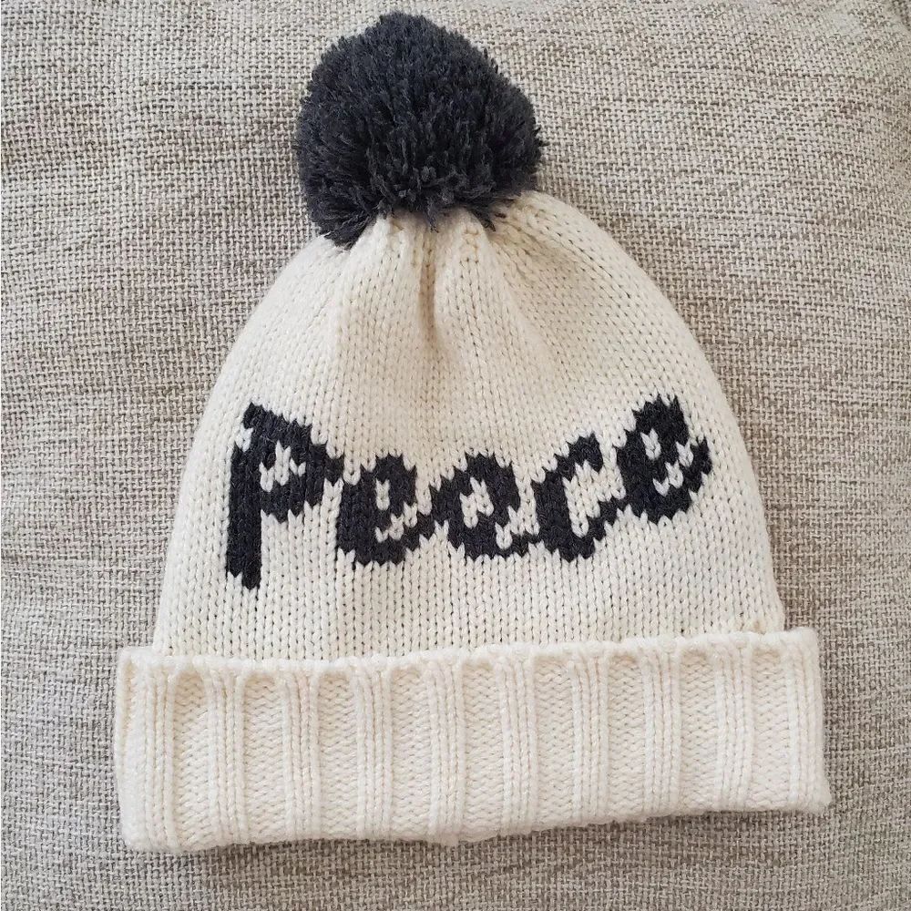 Gap Peace Pom Pom Beanie